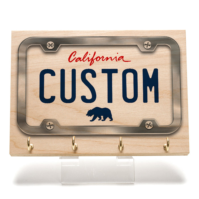 California White License Plate Key Rack
