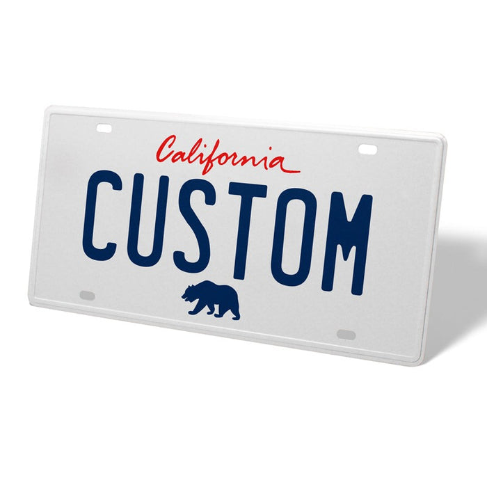 California White Metal License Plate