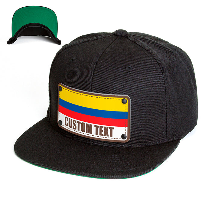 Custom Colombia Flag Hat - Citylocs, Flex Fit / S/M (6 7/8 - 7 1/4) / Black FF