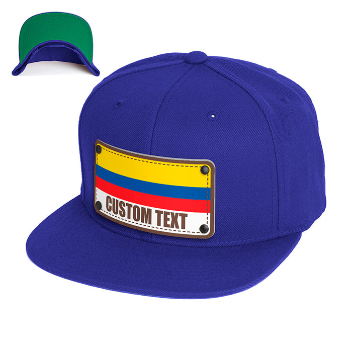 Custom Colombia Flag Hat - Citylocs, Snapback / One Size Fits All / Royal Blue
