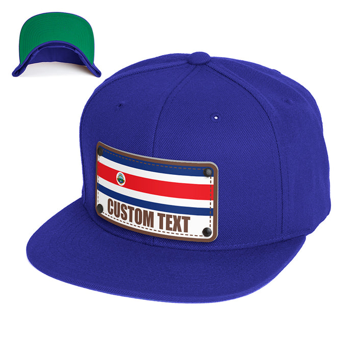 Custom Costa Rica Flag Hat - Citylocs, Snapback / One Size Fits All / Royal Blue