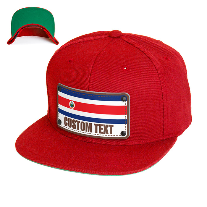 Custom Costa Rica Flag Hat - Citylocs, Snapback / One Size Fits All / Green Camo