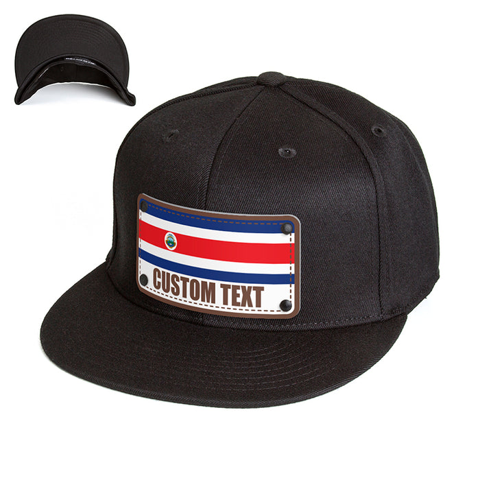 Custom Costa Rica Flag Hat - Citylocs, Snapback / One Size Fits All / Dark Gray/Black