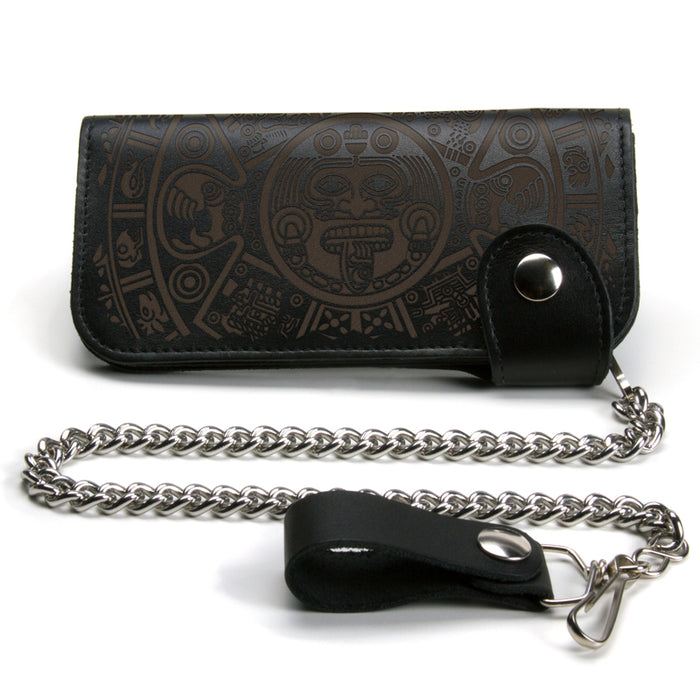 Personalize Your Style with Custom Aztec Leather Chain Wallet