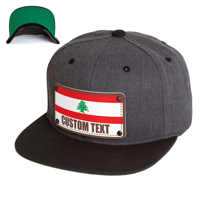 Custom Lebanon Country Flag Hat - Citylocs, Flex Fit / S/M (6 7/8 - 7 1/4) / Black FF