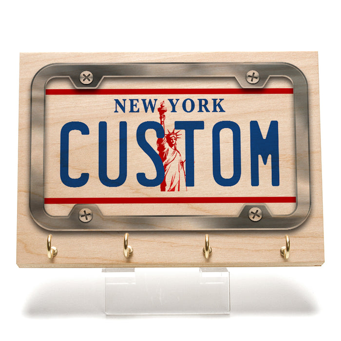 New York White License Plate Key Rack