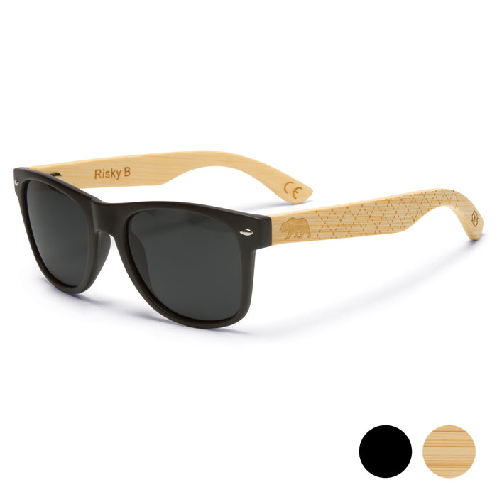 Risky B - Cali Bear- Wood Frame Sunglasses - Citylocs, Natural Wood