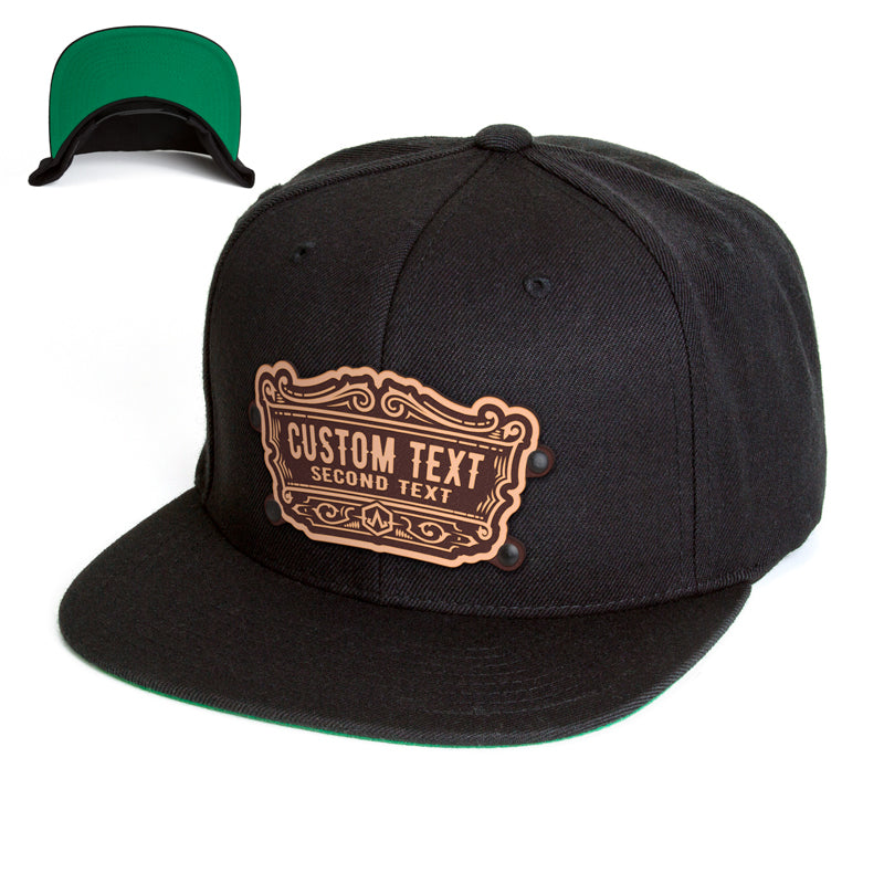 Bakery Custom Leather Patch Hat - Citylocs, Flex Fit / L/XL (7 1/4 - 7 5/8) / Black FF