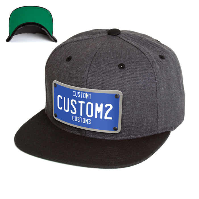 Blue & White Universal License Plate Hat