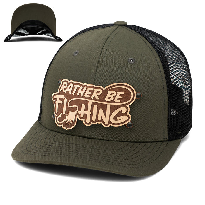 Get Hooked with The Rather Be Fishing Trucker Hat Black TR