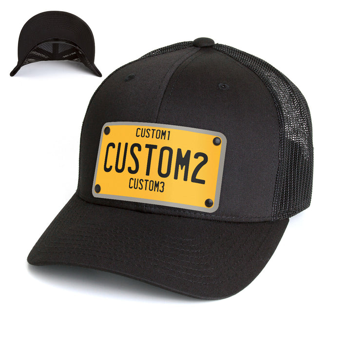 Yellow & Black Universal  License Plate Hat